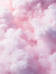 Fototapeta premium Dreamy pink clouds fill the sky with a soft and ethereal glow, creating a calming atmosphere