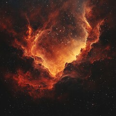 Cosmic Nebula with Vivid Colors and Twinkling Stars in Space