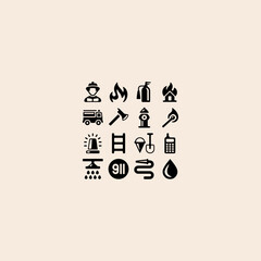 Firefighter and Fire Department icon flat vector design.