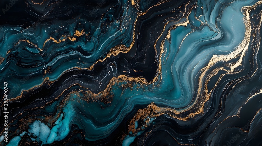 Poster stunning abstract marble texture with intricate mineral formations and vibrant colors of emerald sap