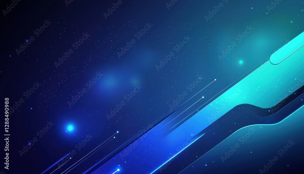 Poster abstract blue technology background connecting lines and shapes