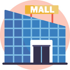 Large building housing various retail shops and services.