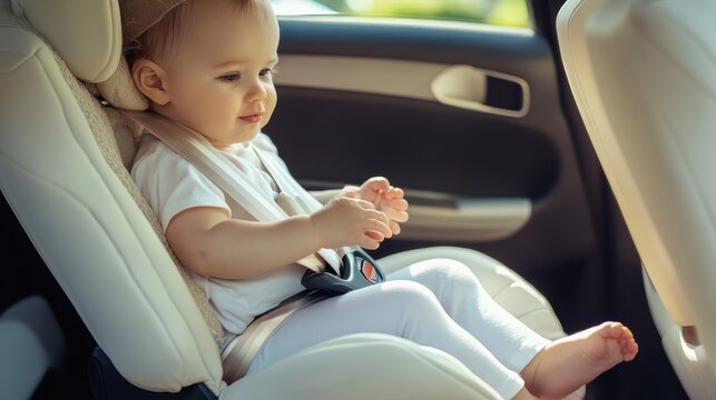 Adorable Baby in Car Safety Seat