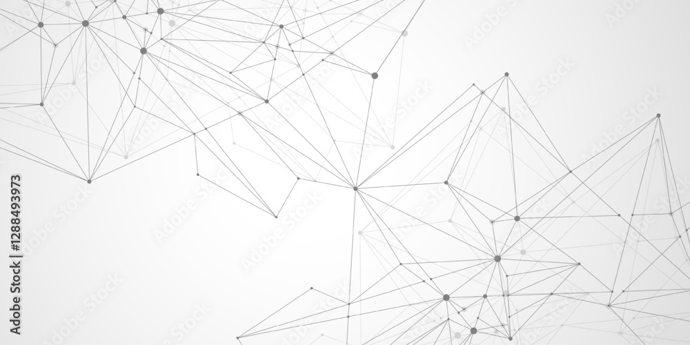 Leinwandbilder Global network connection concept. Big data visualization. Social network communication in the global computer networks. Internet technology. Business. Science. Vector illustration