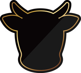 高級感のある牛型のフレーム　ブラック＆ゴールド