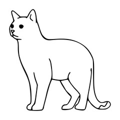 side view cat vector drawing