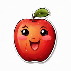 Obraz premium an AI Image Generator, Happy Cartoon Apple with Smiling Face