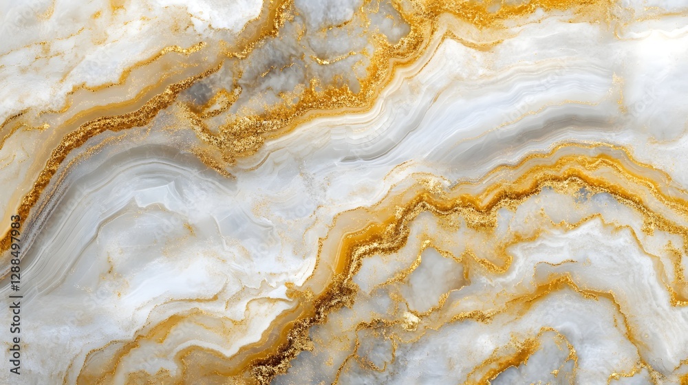 Aufkleber stunning close up view of a natural marble stone surface with intricate swirling patterns and shimme