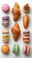 Premium and Artisanal Pastries Delicious assortment of colorful pastries