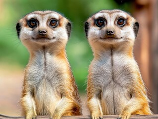 Fototapeta premium Meerkat Sitting Facing Forward