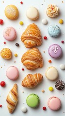 Premium and Artisanal Pastries Colorful assortment of delicious pastries.