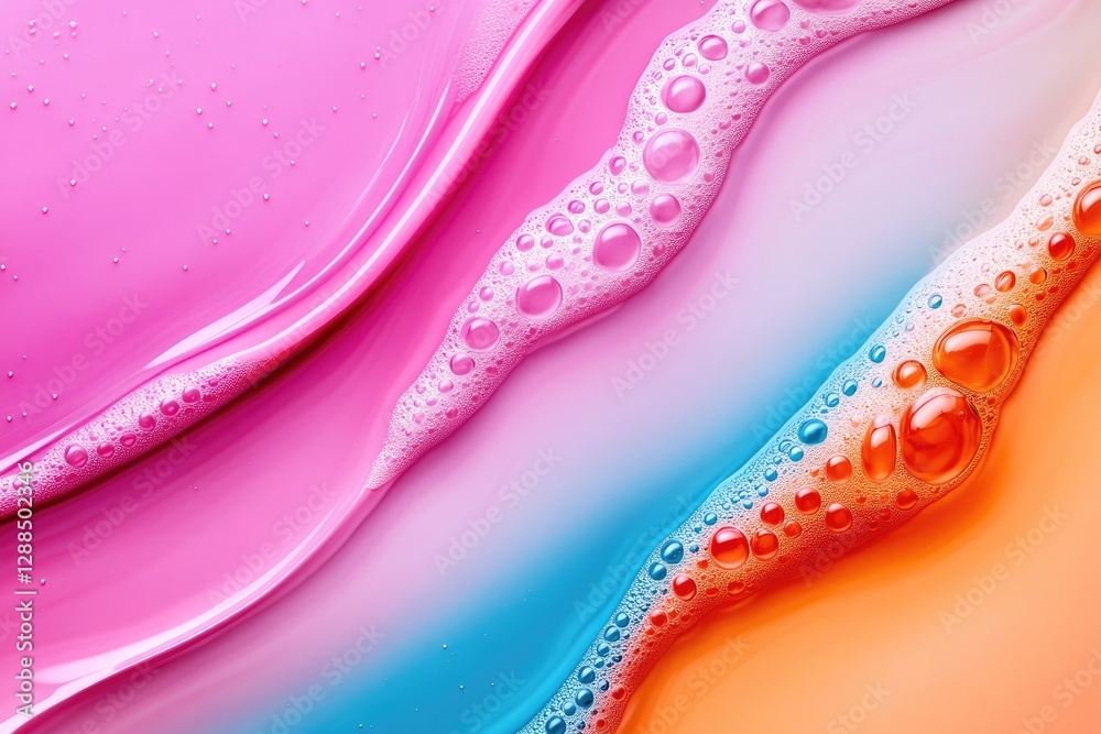 Poster Smooth, undulating waves in vibrant hues create a captivating abstract background