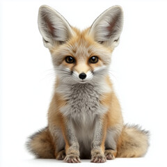 Obraz premium Fennec Fox Isolated on White Background