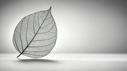 Skeleton leaf, studio shot, neutral background, nature design