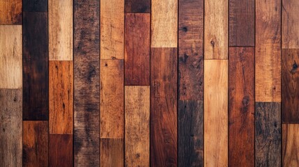 Rustic multicolored wood planks wall texture background