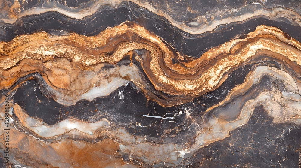 Poster stunning natural swirling patterns and intricate textures in earthy mineral rock formation created b