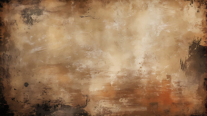 Vintage Grunge Abstract Texture with Brushstroke Patterns – Aged, Weathered Background in Warm Beige and Brown Tones