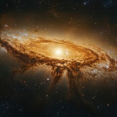 Fototapeta premium Cosmic Splendor of Galaxy Illuminated by Bright Center Star
