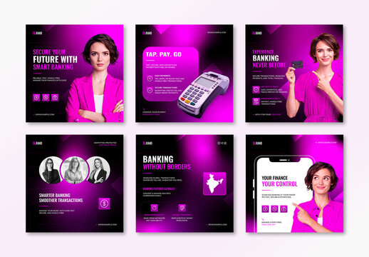 Smart Banking Service Social Media Layouts