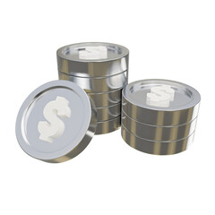 Stacks of Coins Graphic Design Silver Metallic Concept Materials