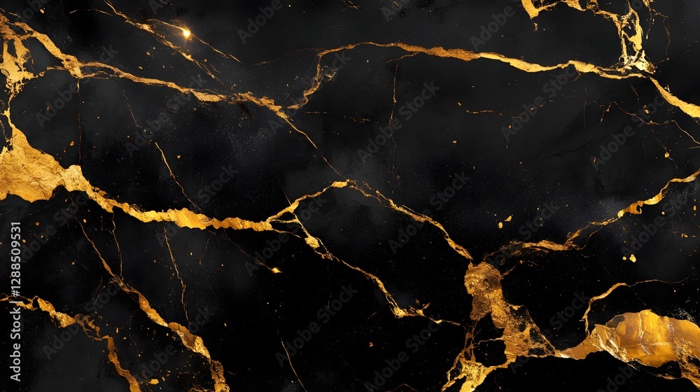 Aufkleber the rich and textured marble like golden cracked pattern creates a stunning abstract natural backgro