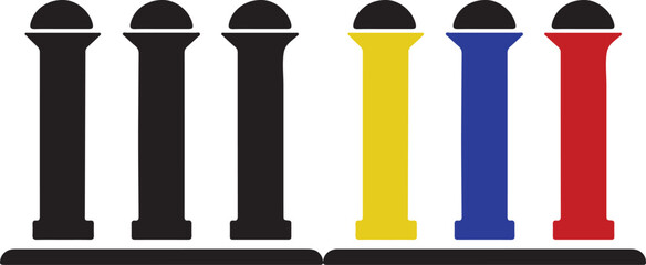 isolated six pillars diagram Vector,six pillars diagram Silhouette,six pillars diagram icon set, black six pillars diagram symbol for you,color  Vector illustration, Vector Graphic, EPS 10 