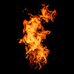 Fire on black background.