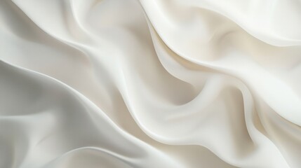 Fototapeta premium Ethereal Silk: A close-up of lustrous, flowing silk fabric, its delicate folds and soft texture creating an abstract pattern, conveying elegance and luxury.