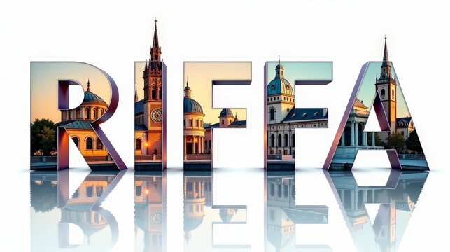 Riffa letters City, Word illustration, travel and tourism in Bahrain Attraction Wall Gift Decoration