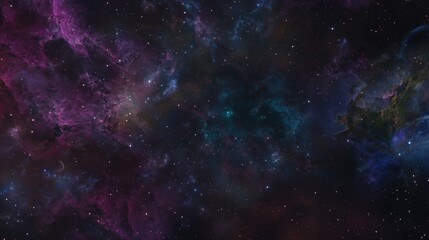Naklejka premium A view from deep space with a luminous atmosphere and cosmic nebulae