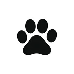  Black paw print with five-toed structure, isolated on transparent background PNG