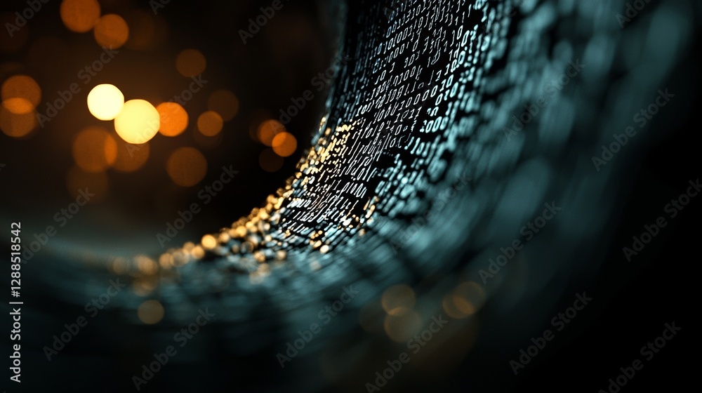 Poster a digital cyberspace backdrop featuring numbers and a big data network connection is created through