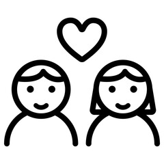 남자 여자 커플 아이콘