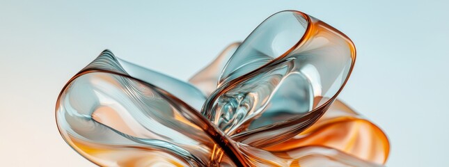 Chromatic dispersion and a thin film spectral effect are showcased in this abstract 3D rendering of a colorful gradient wave