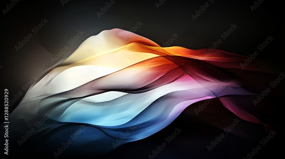 Poster this mesmerizing design element features an abstract fluid 3d render of a twisted wave in motion, sh