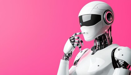 Fototapeta premium Robot concept art futuristic design digital illustration studio environment close-up view technology innovation