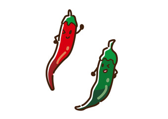 トウガラシ　キャラクター　ゆるかわ　透過png