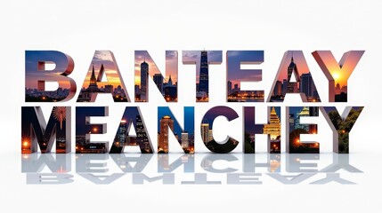 Banteay meanchey letters City, Word illustration, travel and tourism in Cambodia Attraction Wall Gift Decoration