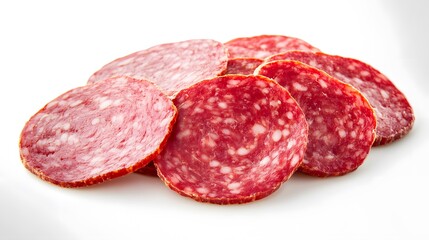 Close Up Photo Of Several Slices Of Italian Salami