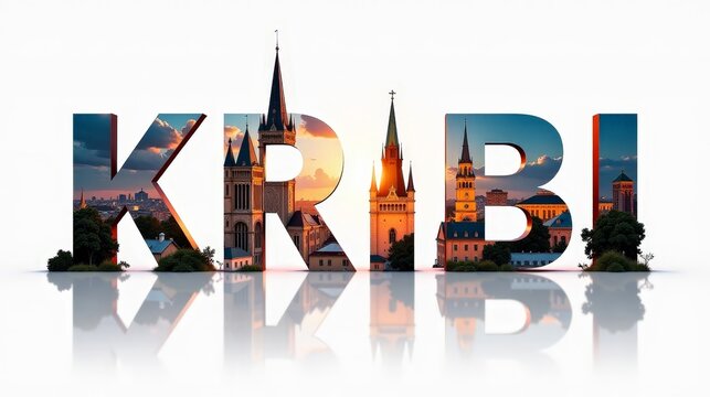 Kribi letters City, Word illustration, travel and tourism in Cameroon Attraction Wall Gift Decoration