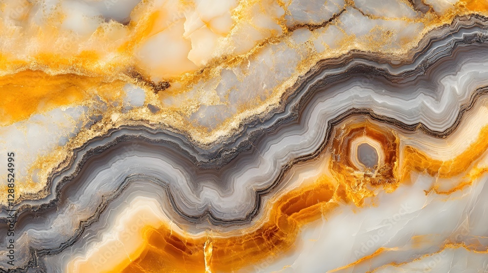 Poster vibrant marbled texture pattern with swirling golden tones and earthy hues creates a striking abstra