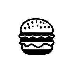 A jumbo burger icon silhouette on white background