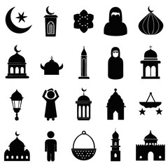 Obraz premium Ramadan vector icon illustration.