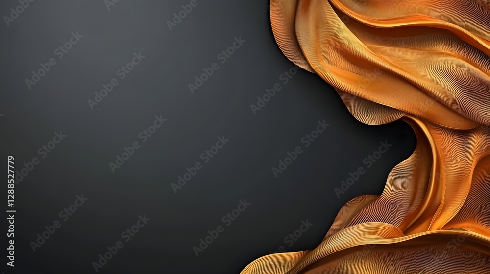 Poster captivating golden metallic waves effortlessly flowing and cascading from both sides creating a dyna