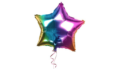 Rainbow Star Balloon: A vibrant, star-shaped balloon in a mesmerizing array of rainbow colors, symbolizing celebration and joy.
