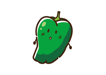ピーマン　キャラクター　ゆるかわ　透過png