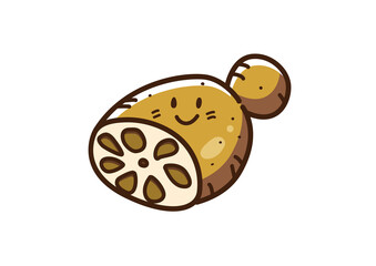 レンコン　キャラクター　ゆるかわ　透過png