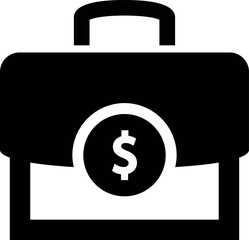 black bag with dollar sign icon vector illustration