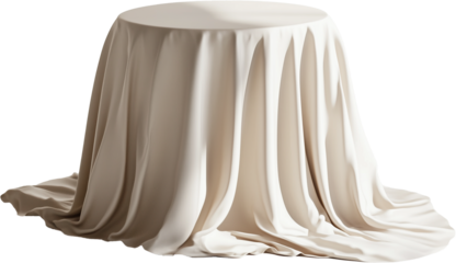 White tablecloth isolated on transparent background. PNG 