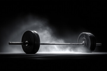 Barbell Weights Chalk Dust Gym Fitness Workout Power Strength Exercise